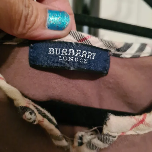 BURBERRY london Womens Tops Brown Fits 8-10 Roundneck Longsleeves Bodyfit Blouse - Picture 2 of 6